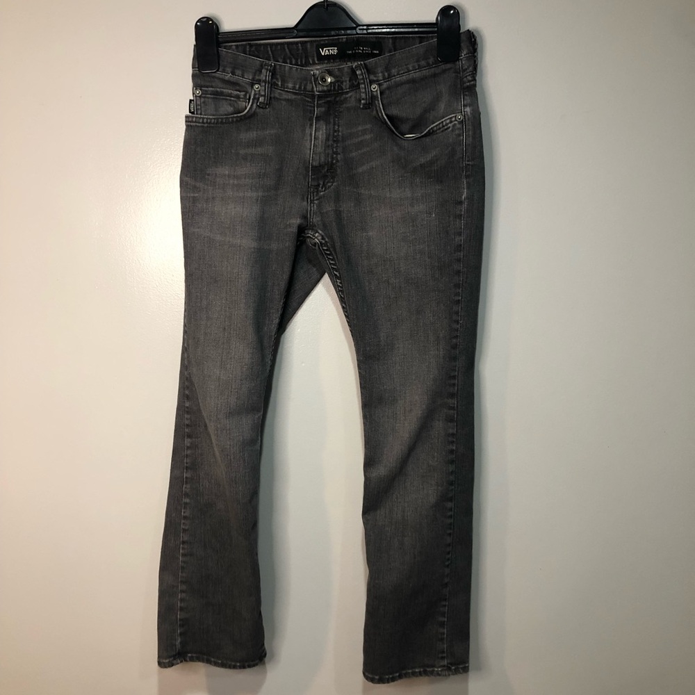 Vans V5G Standard Casual Classic Washed Black Straight Leg Jeans size 28